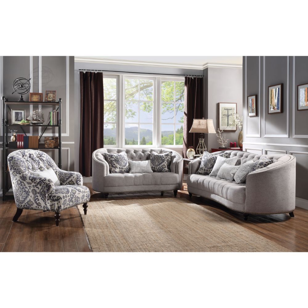 Saira - Loveseat - Tela gris claro