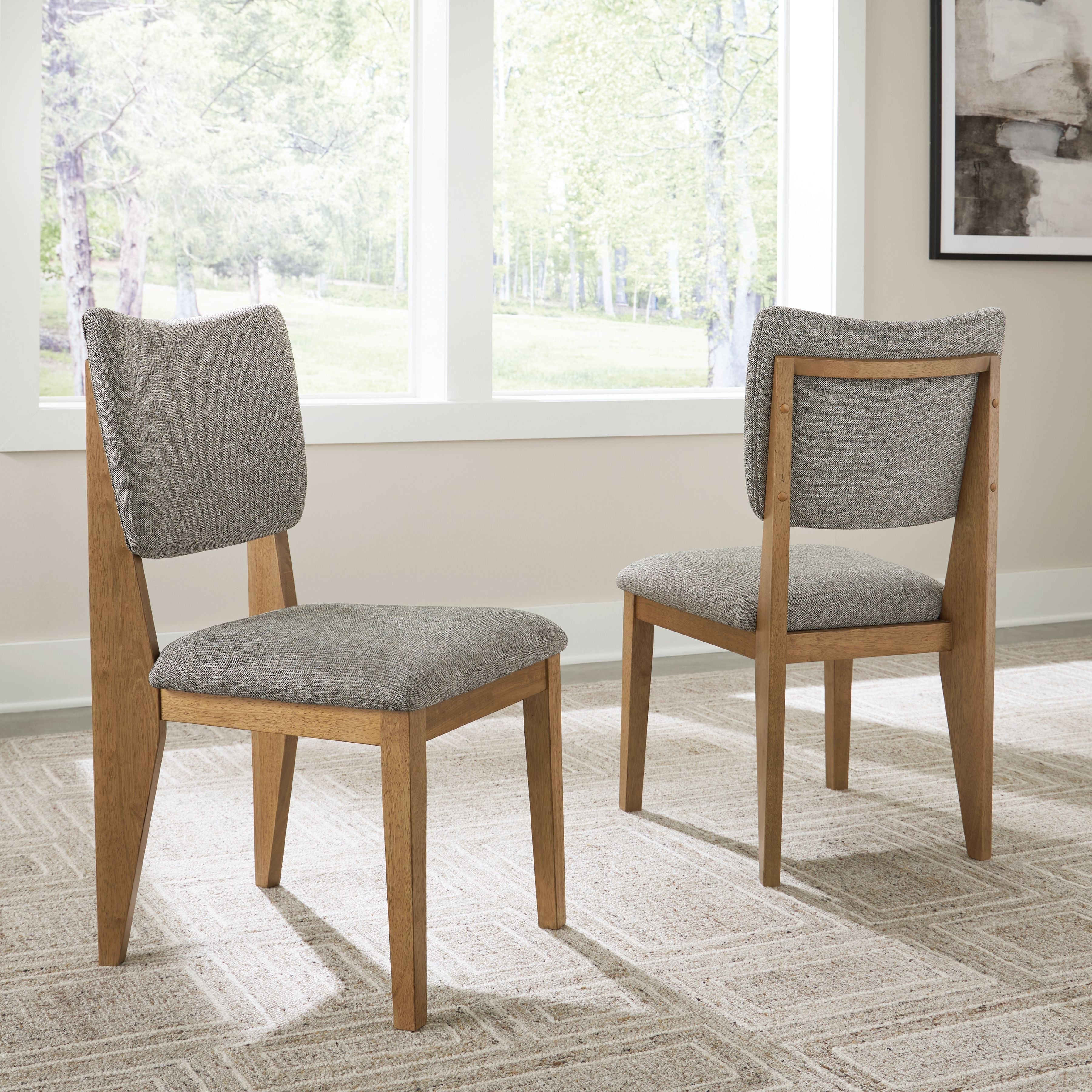 Sherbana - Marrón claro - Silla de comedor tapizada (juego de 2)