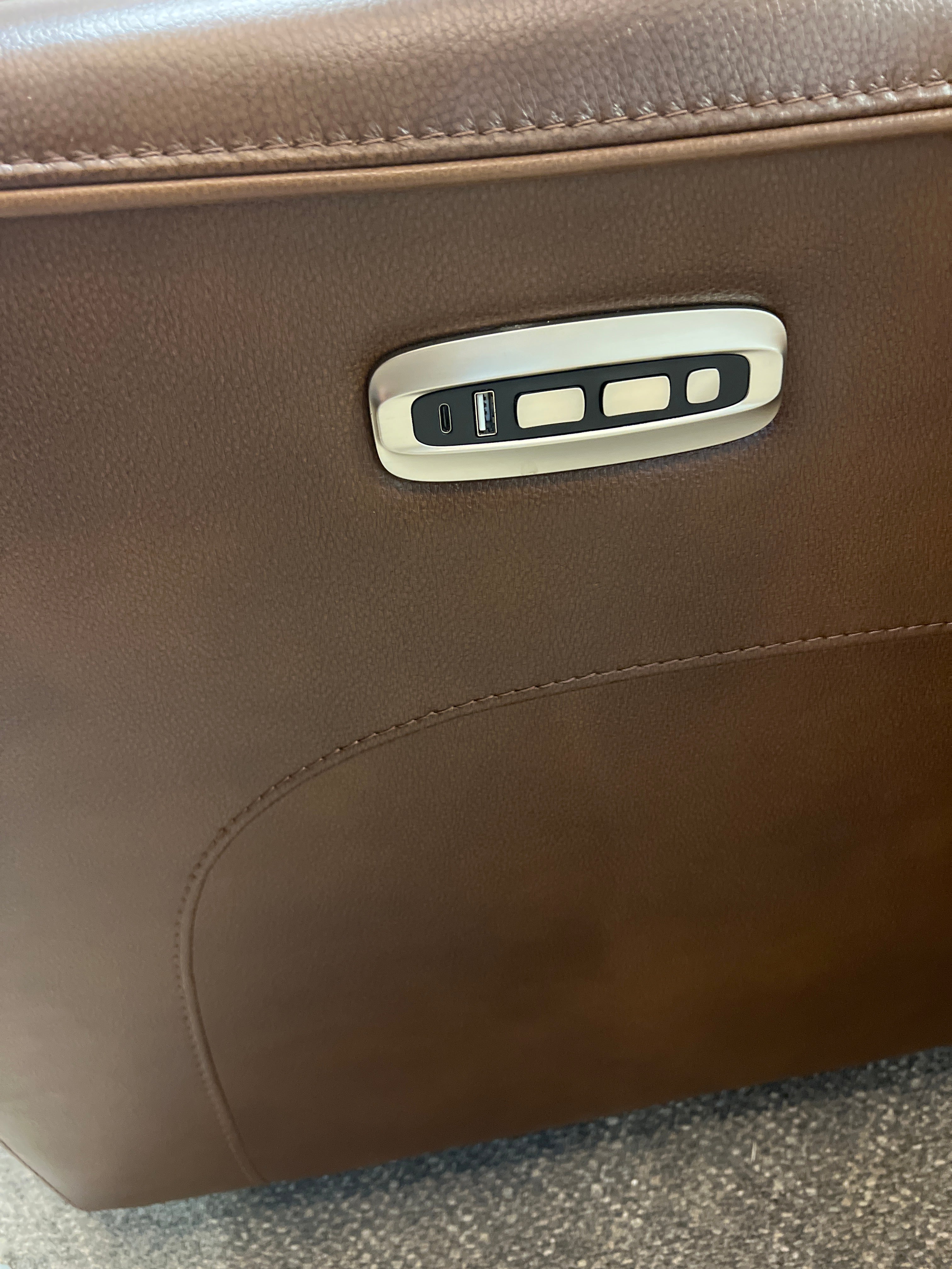 Motorized Brown Leather Sofa