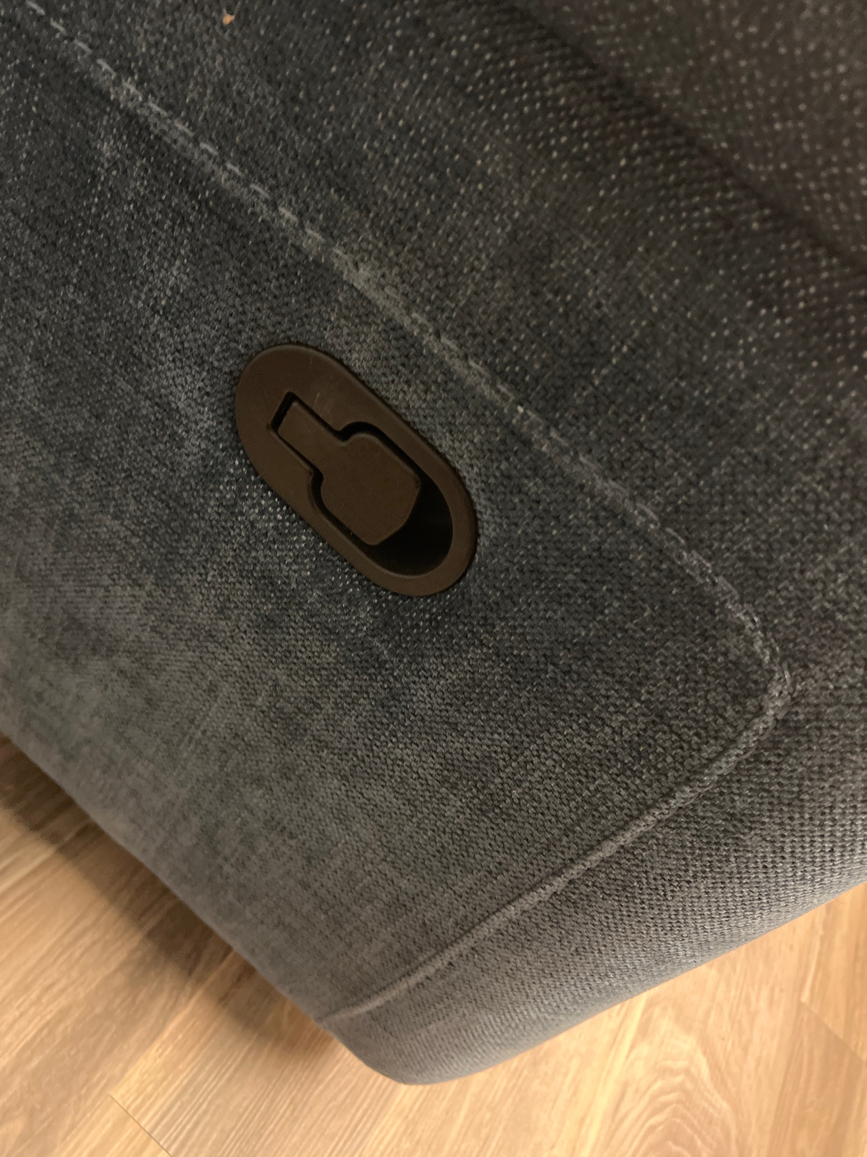 Blue Fabric Manual Reclining Rocking Chair