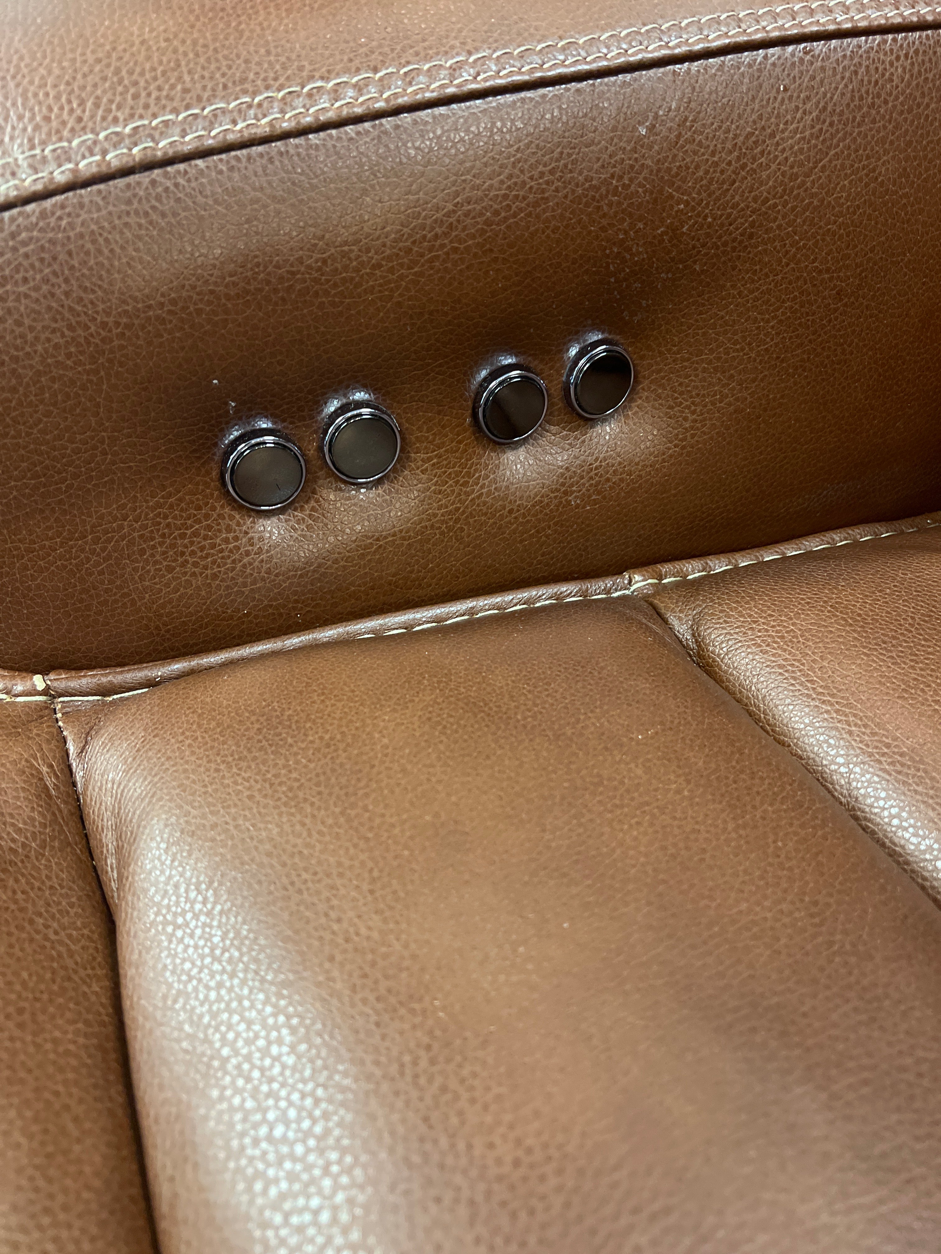 Caramel Brown Leather Motorized Sofa