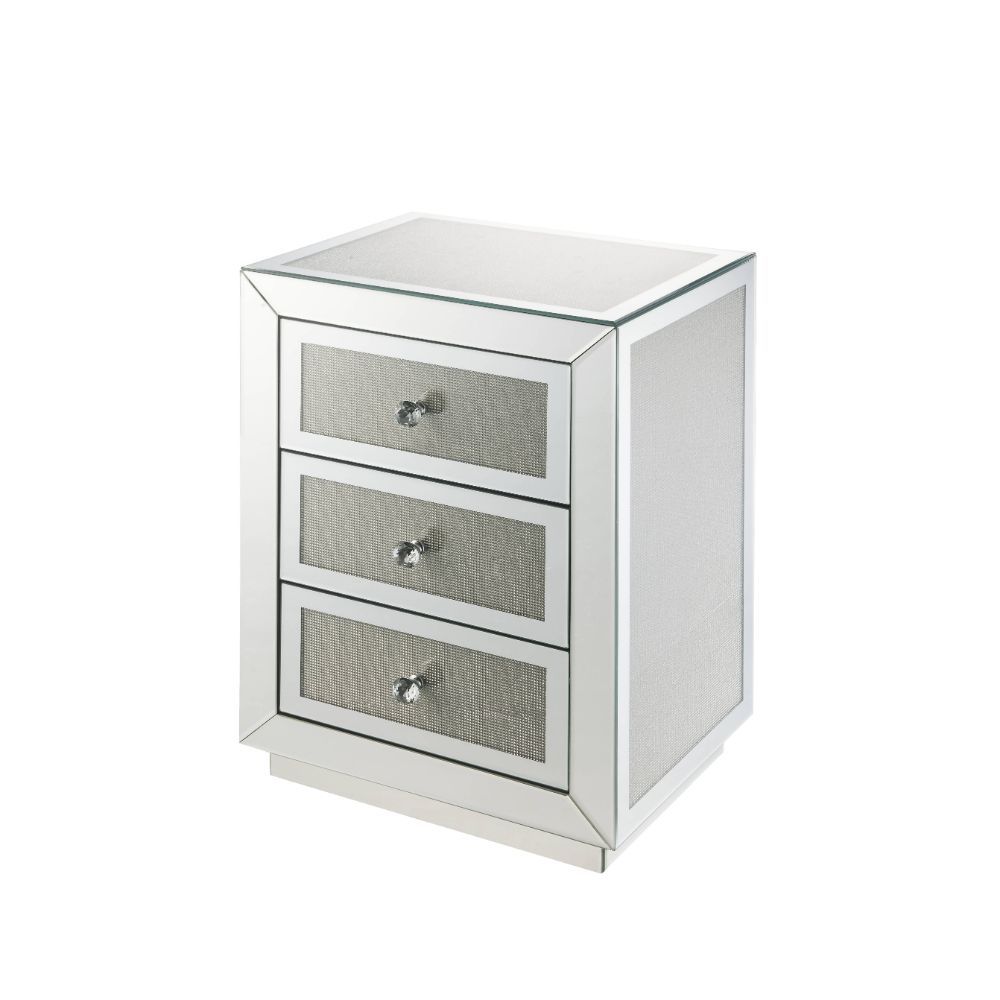 Lavina - Mesa auxiliar - Espejo y diamantes falsos - 26"