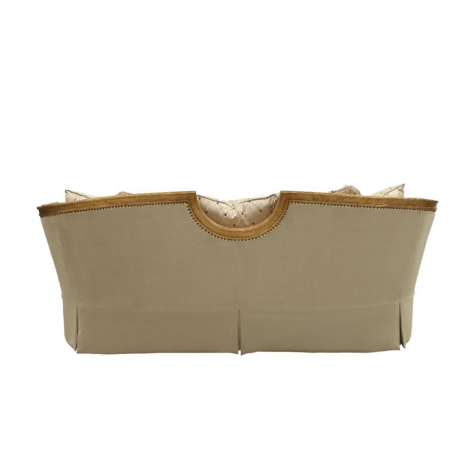 Daesha - Sofá - Franela color canela y oro antiguo