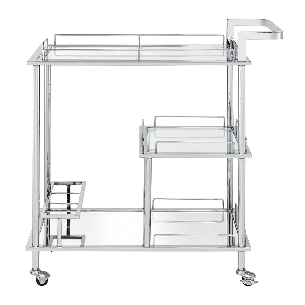 Splinter - Carrito de servicio - Acabado en vidrio transparente y cromo