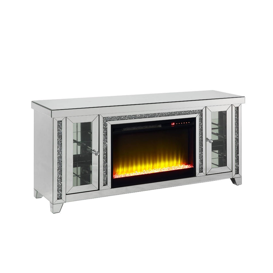 Noralie - Mueble de TV - Espejo y diamantes de imitación - Madera