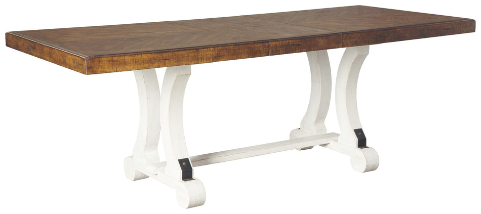 Mesa de comedor rectangular Valebeck - Blanco/Marrón