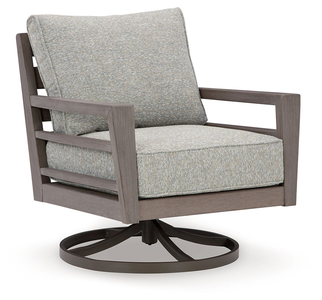Hillside Barn - Gris/Marrón - Sillón giratorio con cojín