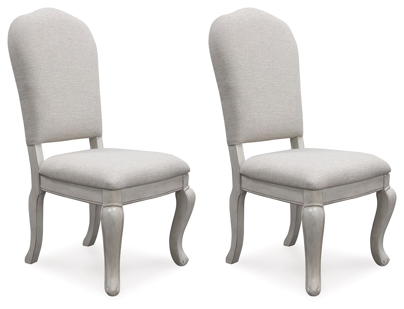 Silla auxiliar de comedor Arlendyne, color blanco antiguo (juego de 2)