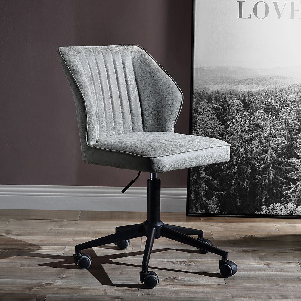 Pakuna - Silla de oficina - PU gris vintage y negro