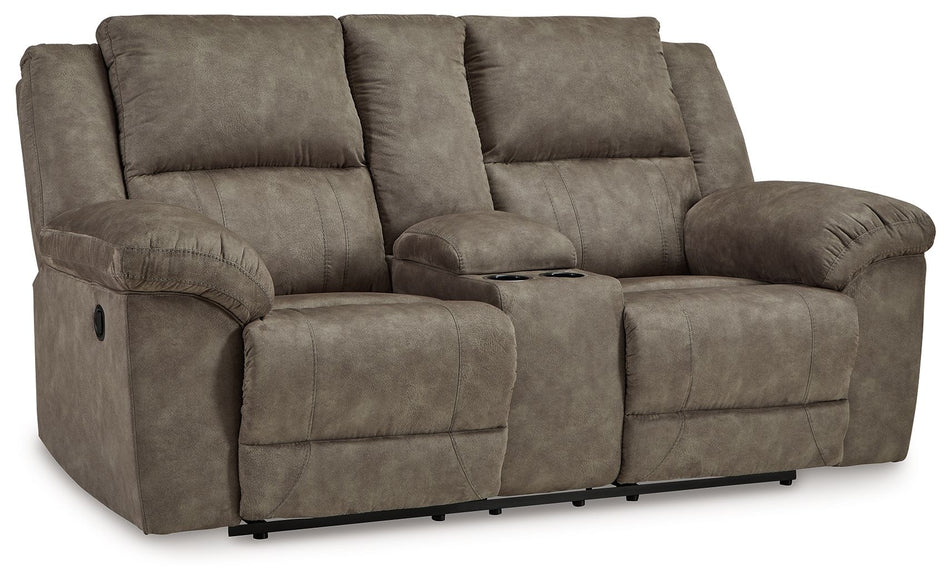 Laresview - Fossil - Sofá de dos plazas reclinable doble con consola