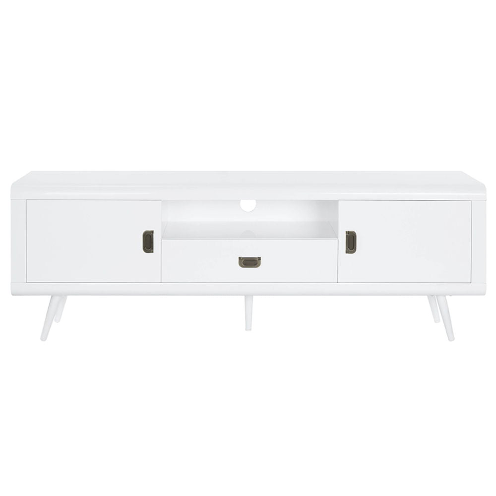 Pagan - Mueble de TV - Acabado blanco de alto brillo