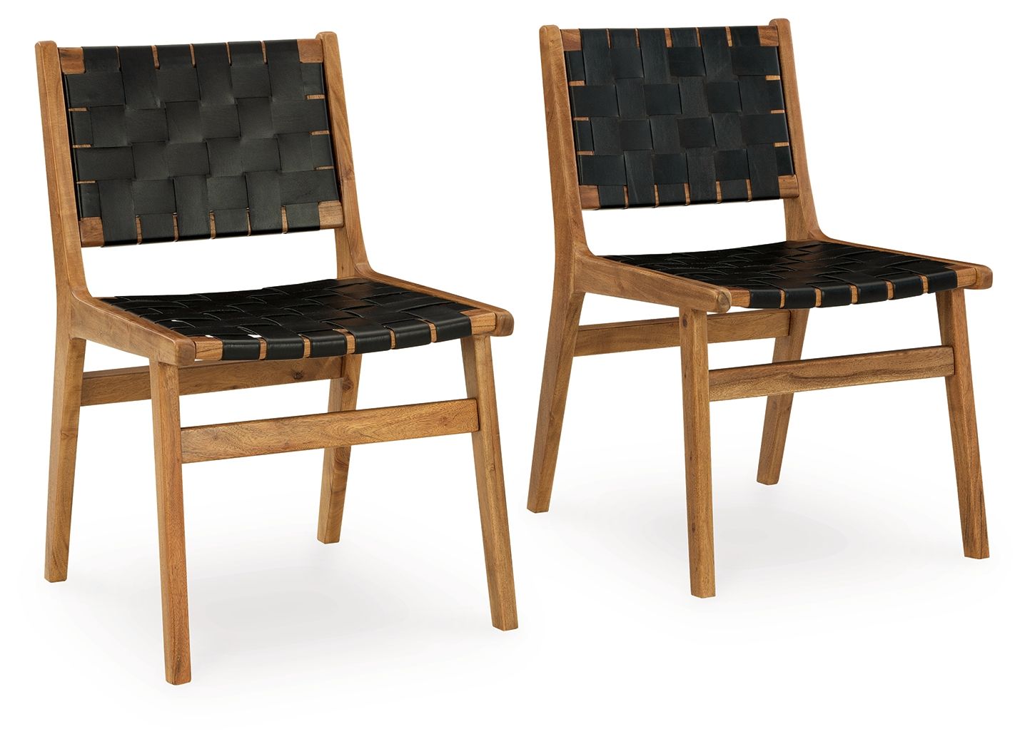 Silla auxiliar de comedor Fortmaine marrón/negro (juego de 2)