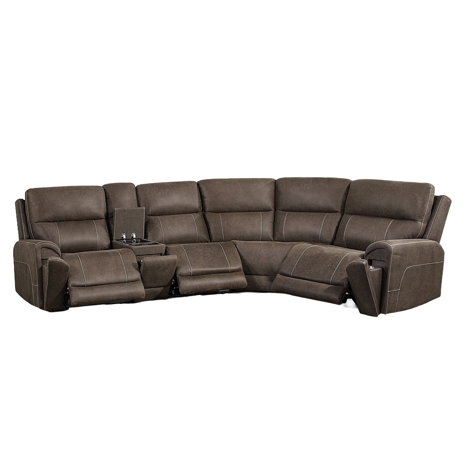Gaia - 5 Piece P2 Power Sectional - Sable