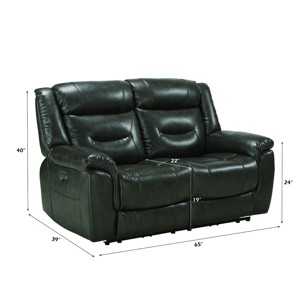 Imogen - Loveseat - Cuero gris - Aire