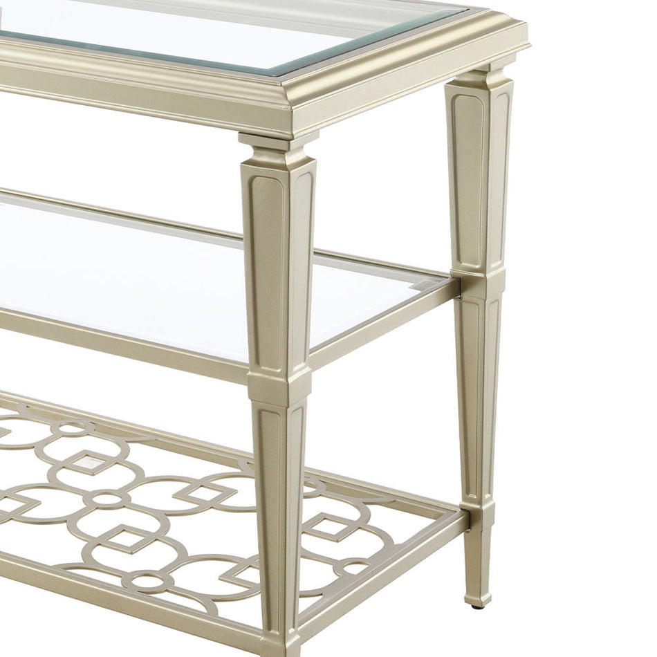 Zaba - End Table - Glass Top & Silver