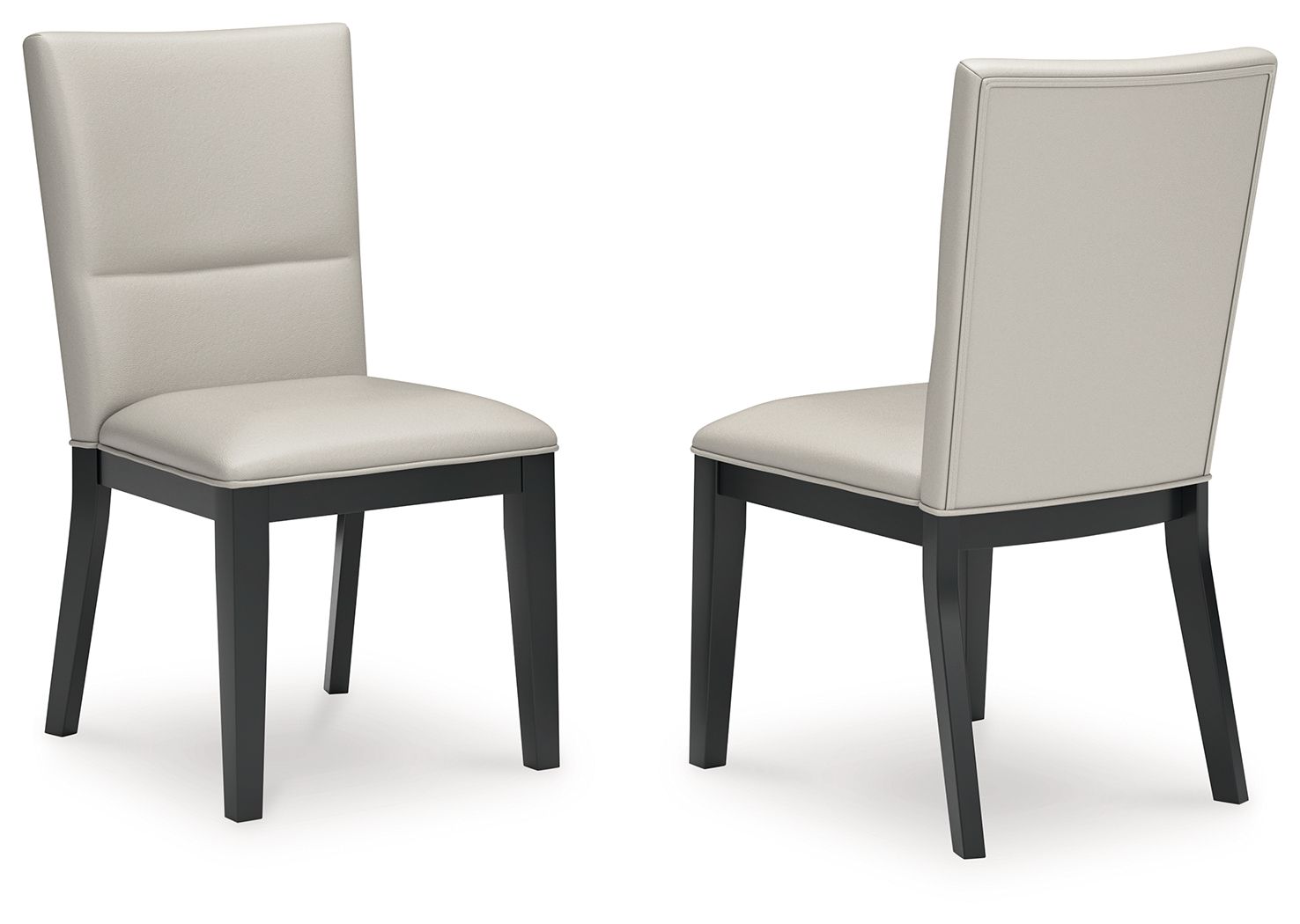 Glinari - Taupe / Negro - Silla de comedor tapizada (juego de 2)