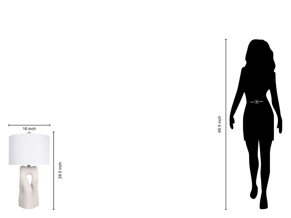 "Eclipse Harmony" Ceramic Table Lamp (Set of 2) - White Rock