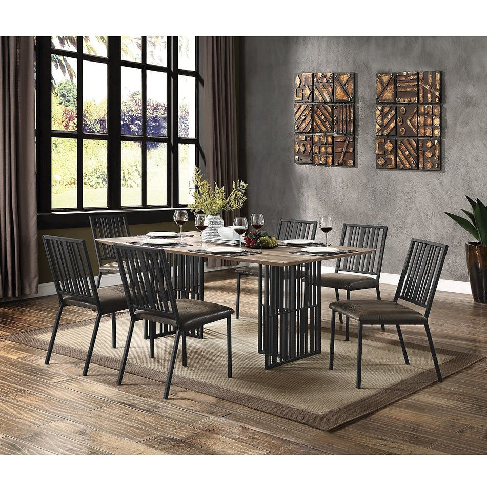 Zudora - Side Chair (Set of 2) - Synthetic Leather & Black