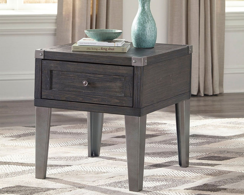 Mesa auxiliar rectangular Todoe - Gris oscuro