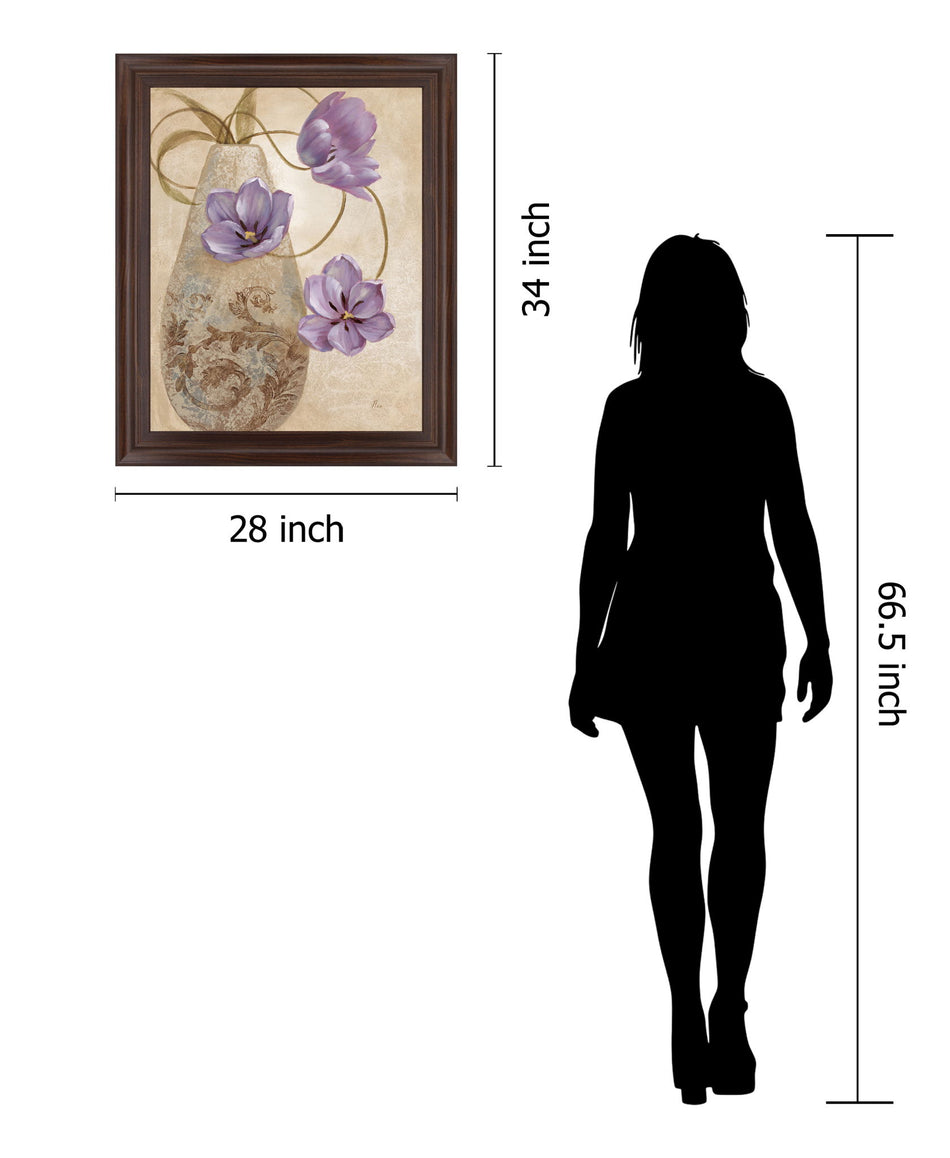 Twilight Petals - 28" x 34" Framed Wall Art - Purple