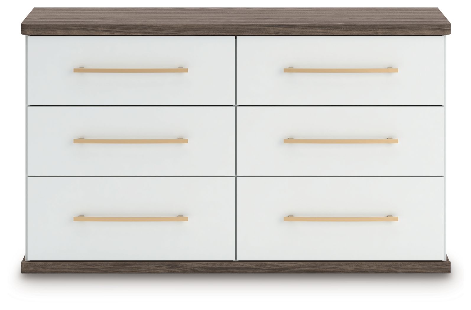 Kendanport - Brown / White - Six Drawer Dresser