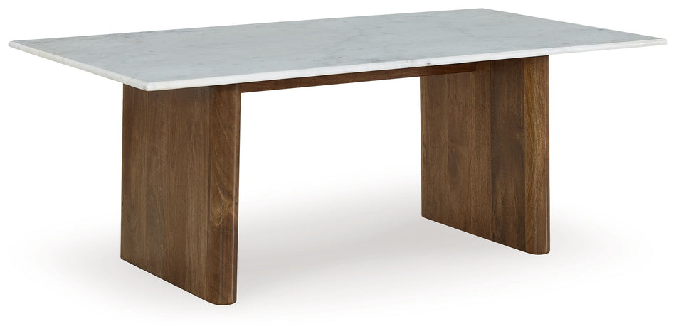 Isanti - Marrón claro / Blanco - Mesa de cóctel rectangular