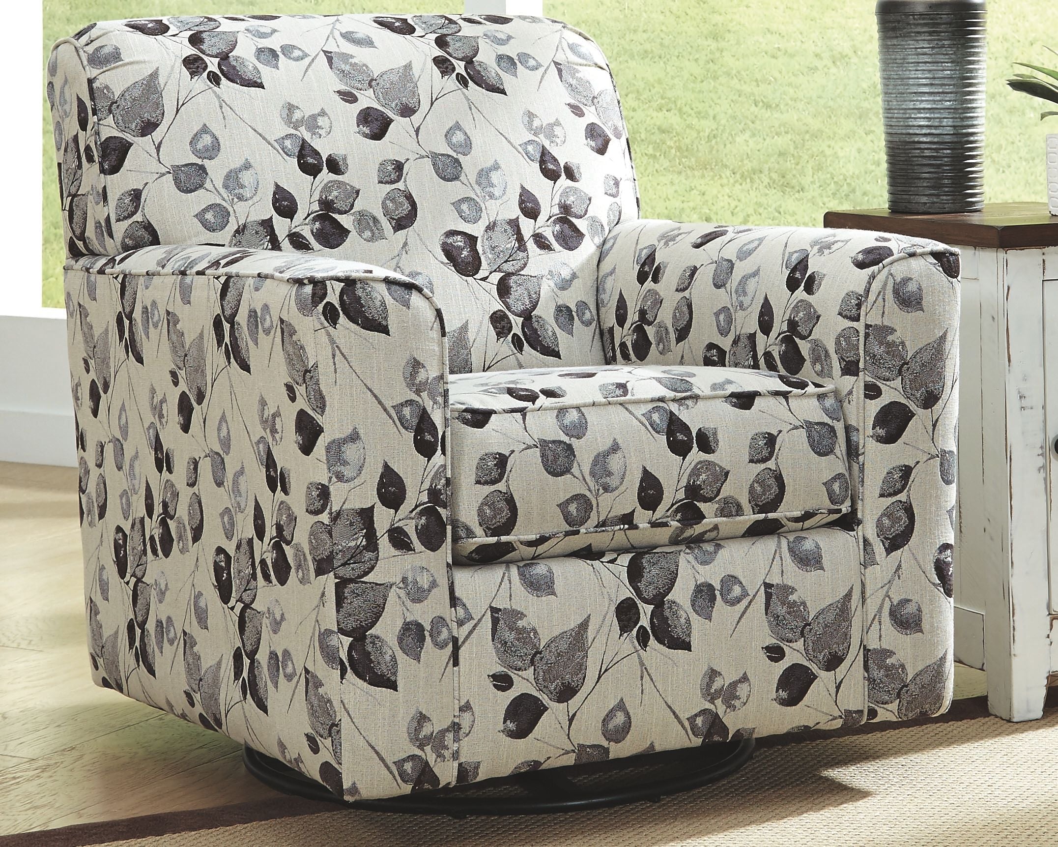 Abney - Platinum - Silla giratoria decorativa