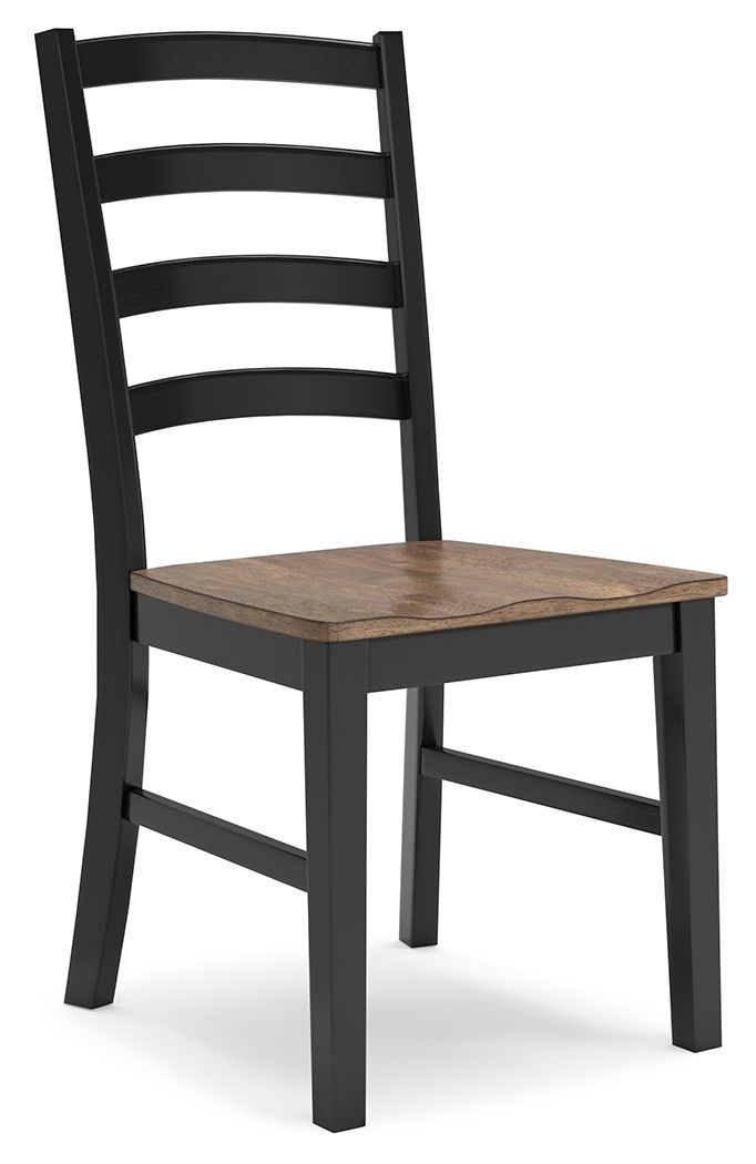 Wildenauer - Marrón / Negro - Silla auxiliar para comedor (juego de 2)