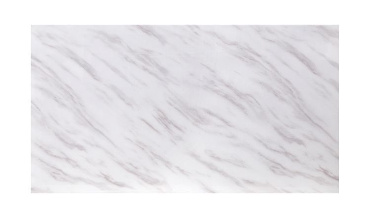 Mesa de centro Zander con acabado en espejo plateado y imitación mármol con estampado blanco