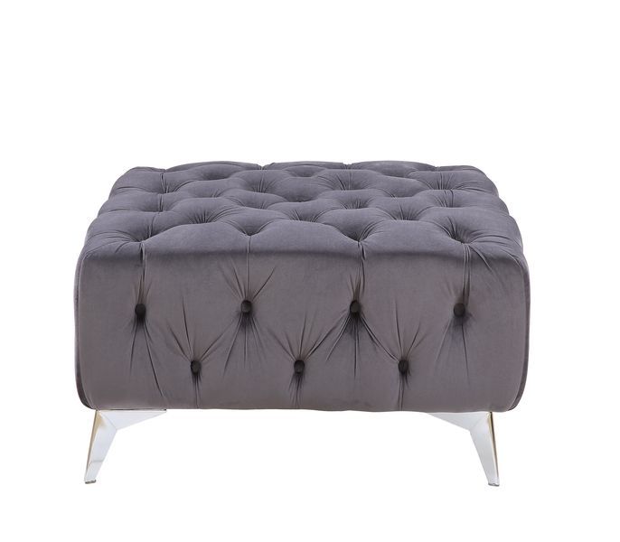 Wugtyx - Otomana - Terciopelo gris oscuro - 18"