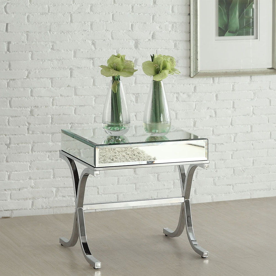 Yuri - End Table - Mirrored & Chrome