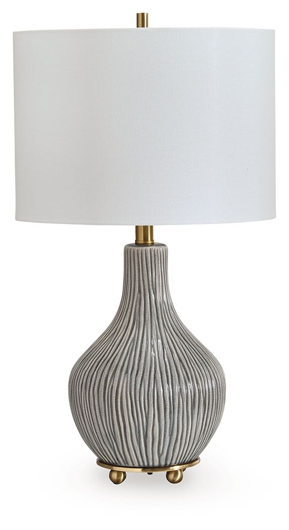 Judlen - Gray / Gold Finish - Ceramic Table Lamp