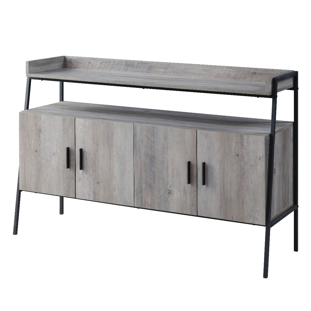Samiya - Mueble de TV - Acabado en roble gris y negro