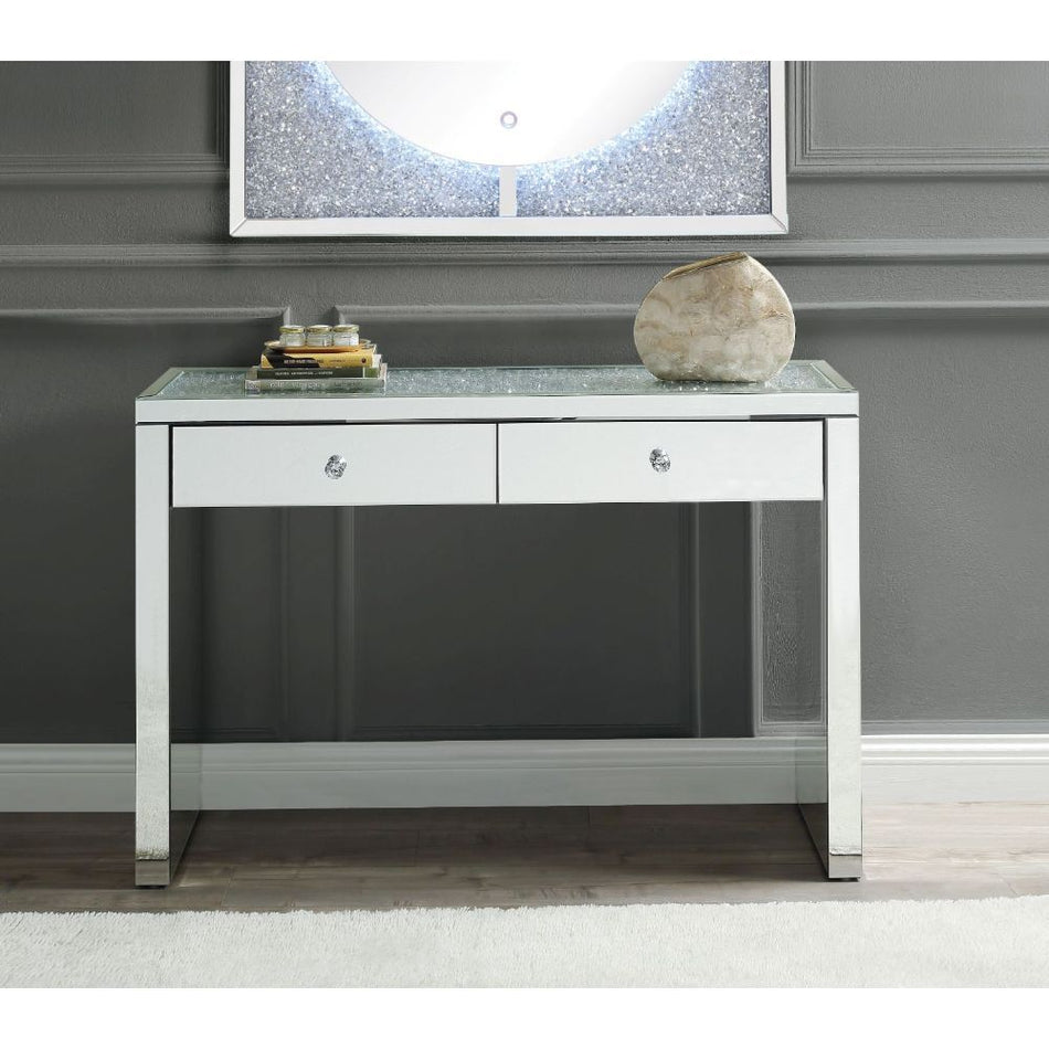 Noralie - 32"H Console Table - Mirrored & Faux Diamonds
