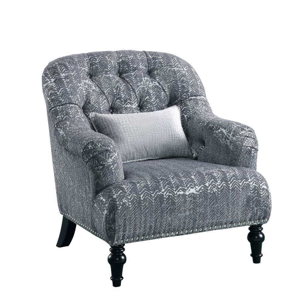 Gaura - Silla - Estampado Terciopelo Gris