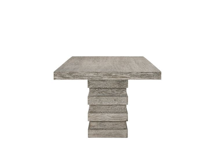 Faustine - Mesa de comedor - Acabado en roble claro recuperado