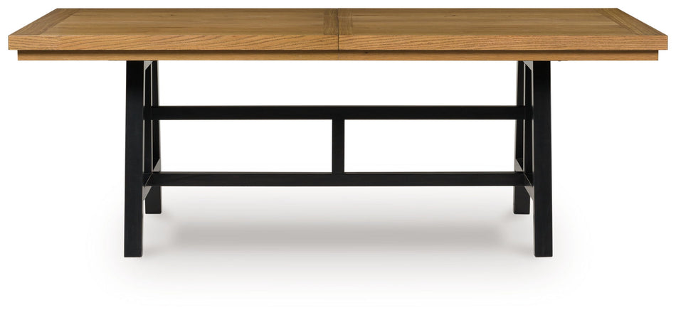 Galliden - Rectangular Dining Room Extension Table - Black / Brown