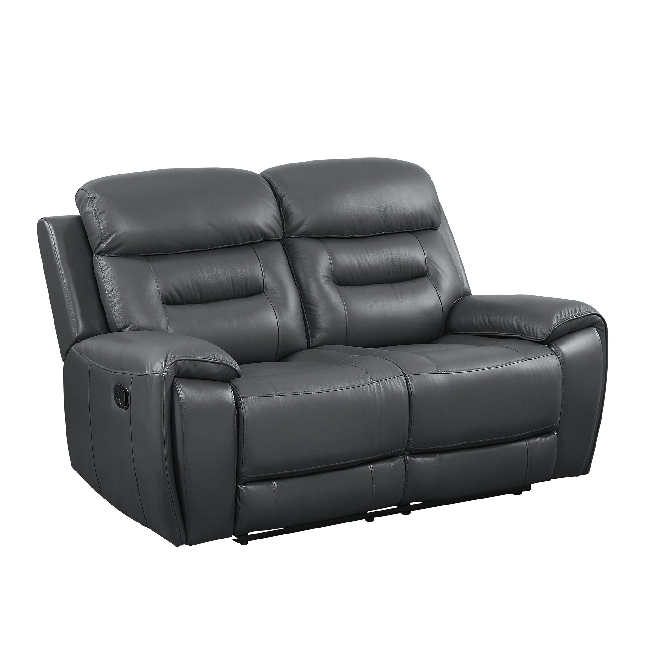 Lamruil - Loveseat - Cuero flor de color gris
