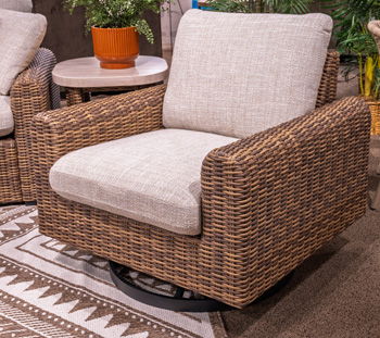Dolan Creek - Gray / Brown - Swivel Lounge With Cushion
