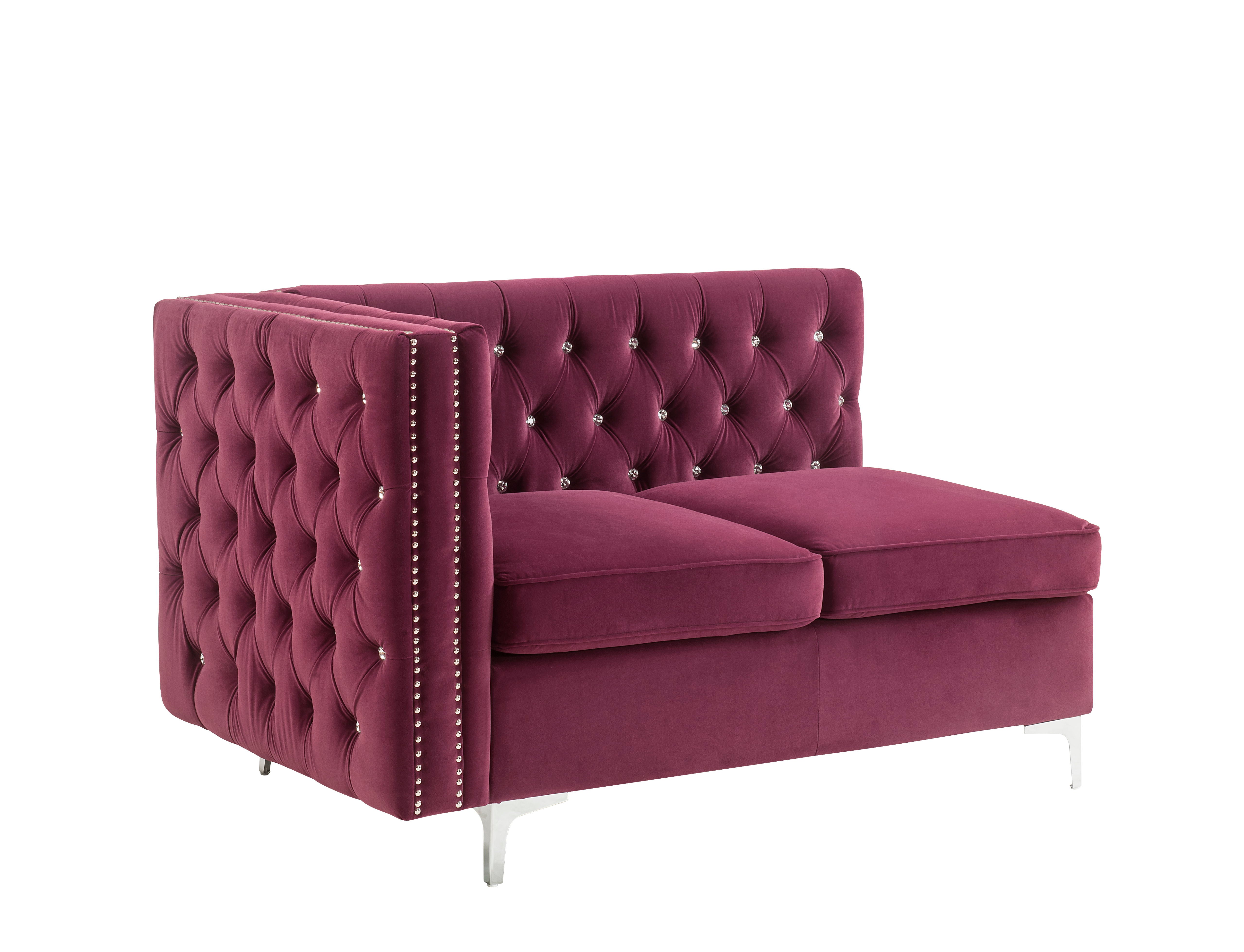 Jaszira - Sofá modular de dos plazas sin brazos con 2 almohadas