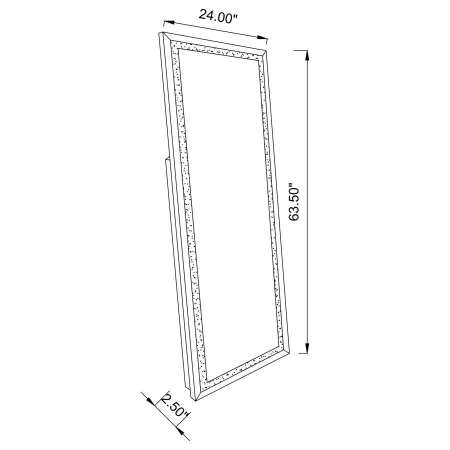 Seraphina - Acrylic Framed Standing Mirror - Silver