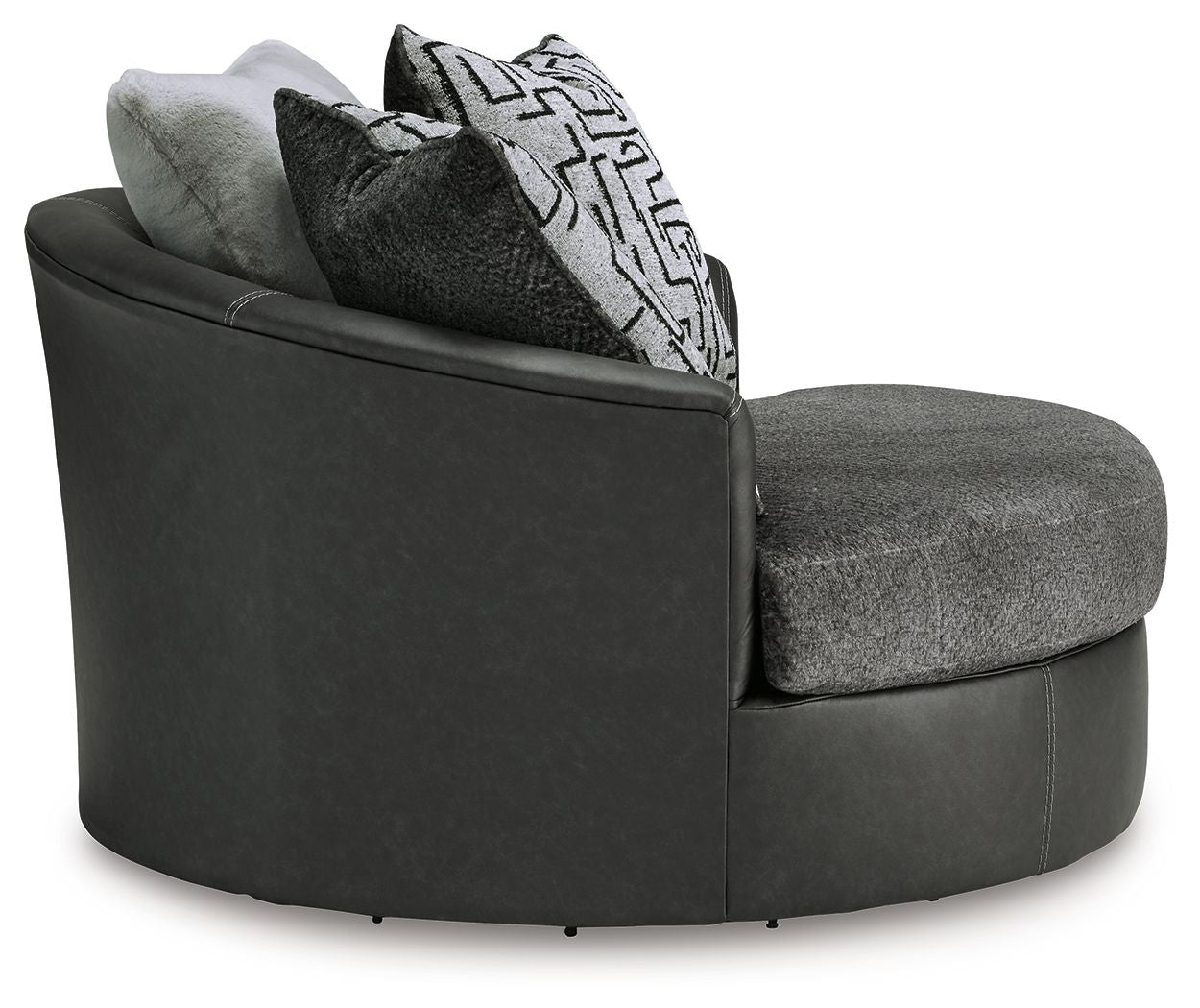 Brixley Pier - Graphite - Silla giratoria decorativa de gran tamaño