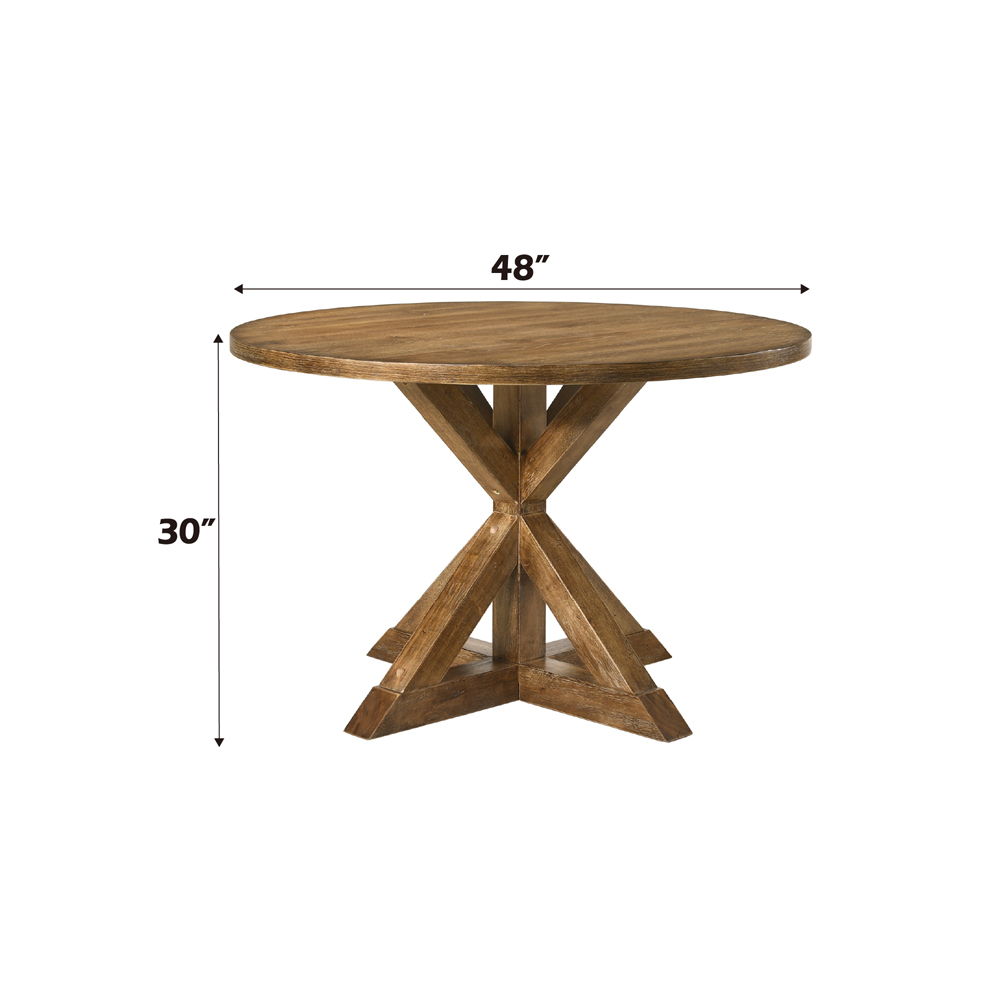Mesa de comedor Wallace II en roble desgastado