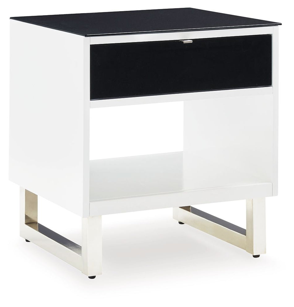 Mesa auxiliar rectangular Gardoni - Blanca/Negra