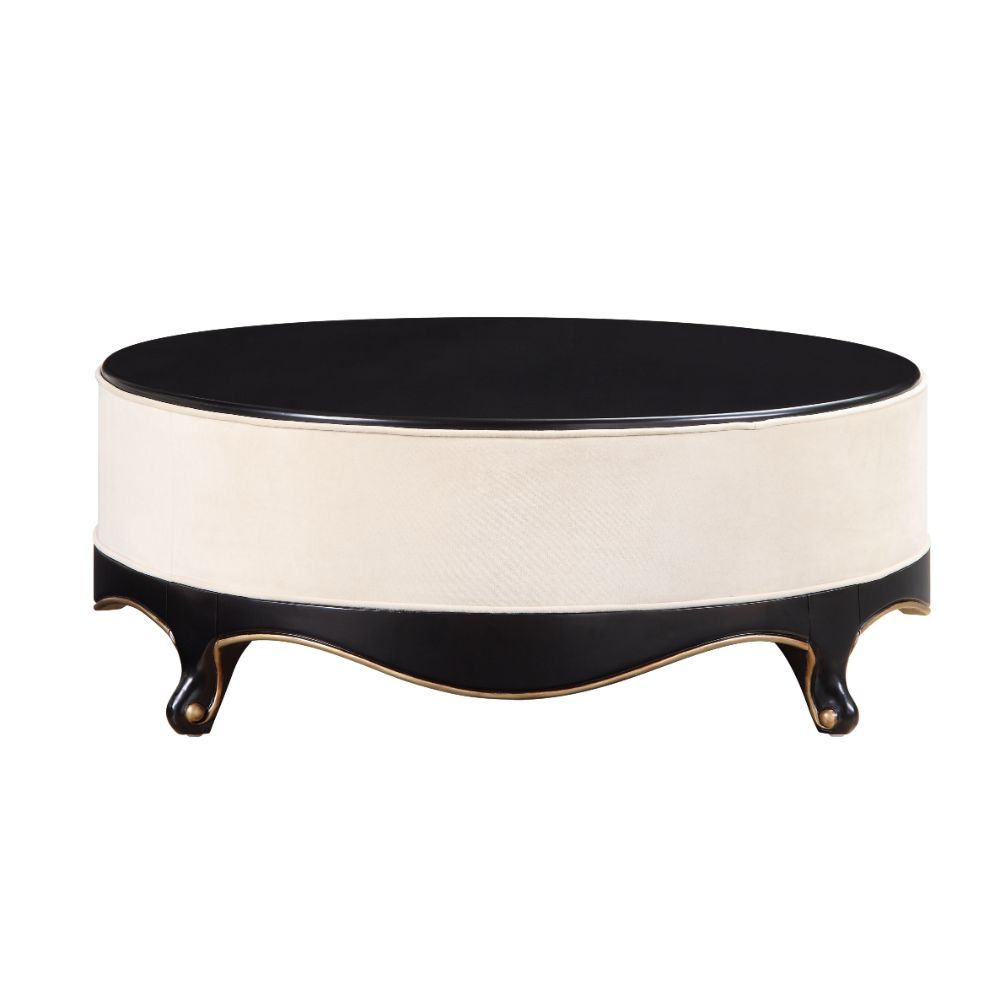Sheridan - Mesa de cóctel - Tela color crema y negro