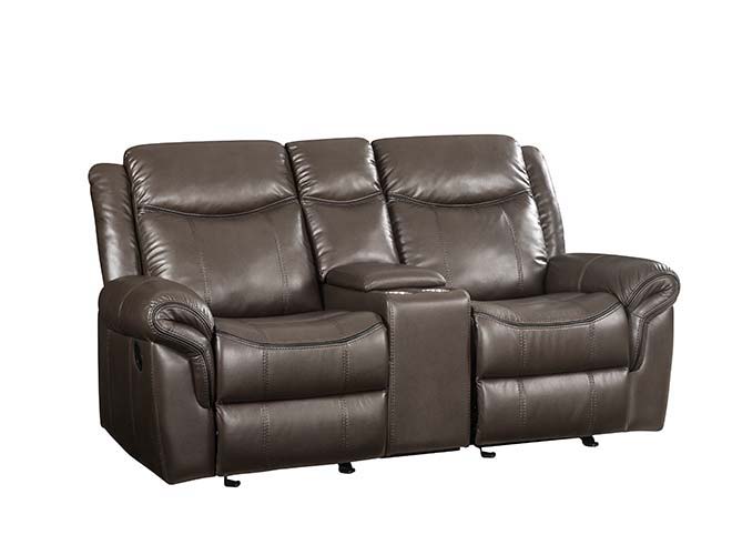 Lydia - Loveseat - Cuero Marrón Aire