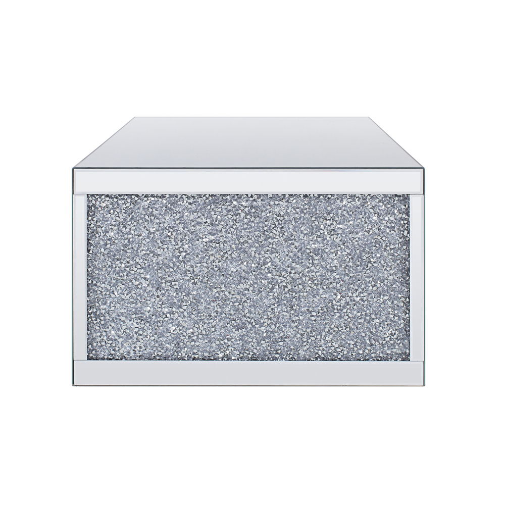 Noralie - Mesa de centro - Espejo y diamantes de imitación - Vidrio - 19"