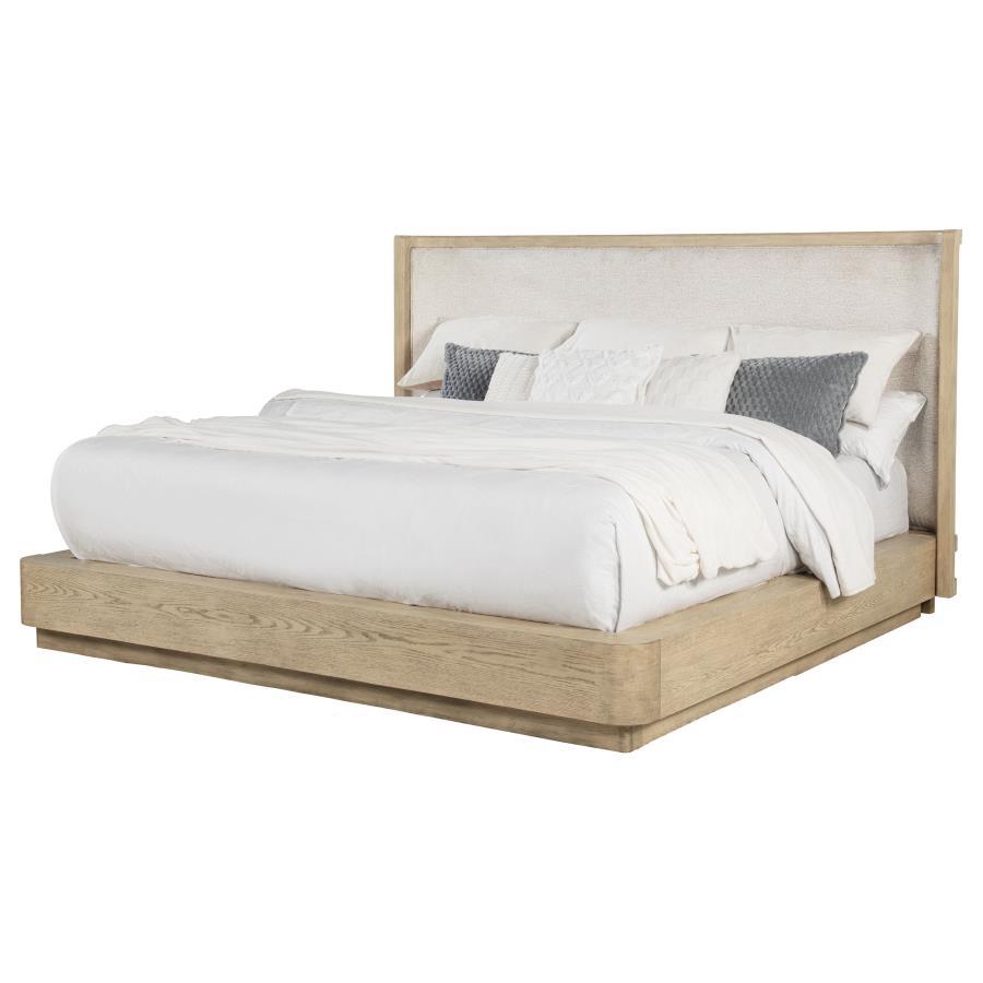 Kailani - California King Wingback Bed - Beige Oak
