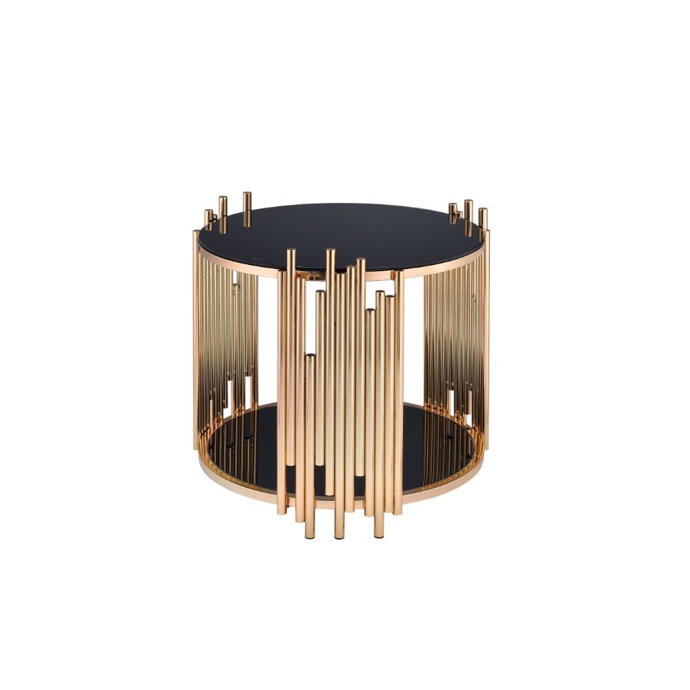 Tanquin - Mesa auxiliar - Cristal dorado y negro