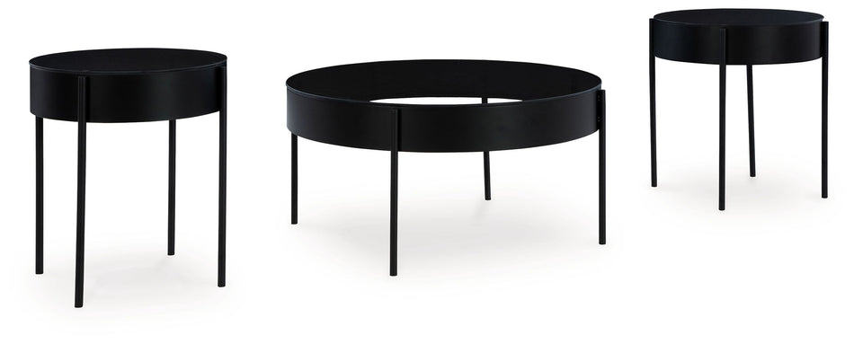 Juego de mesa auxiliar Ardoline - Negro - (Juego de 3)